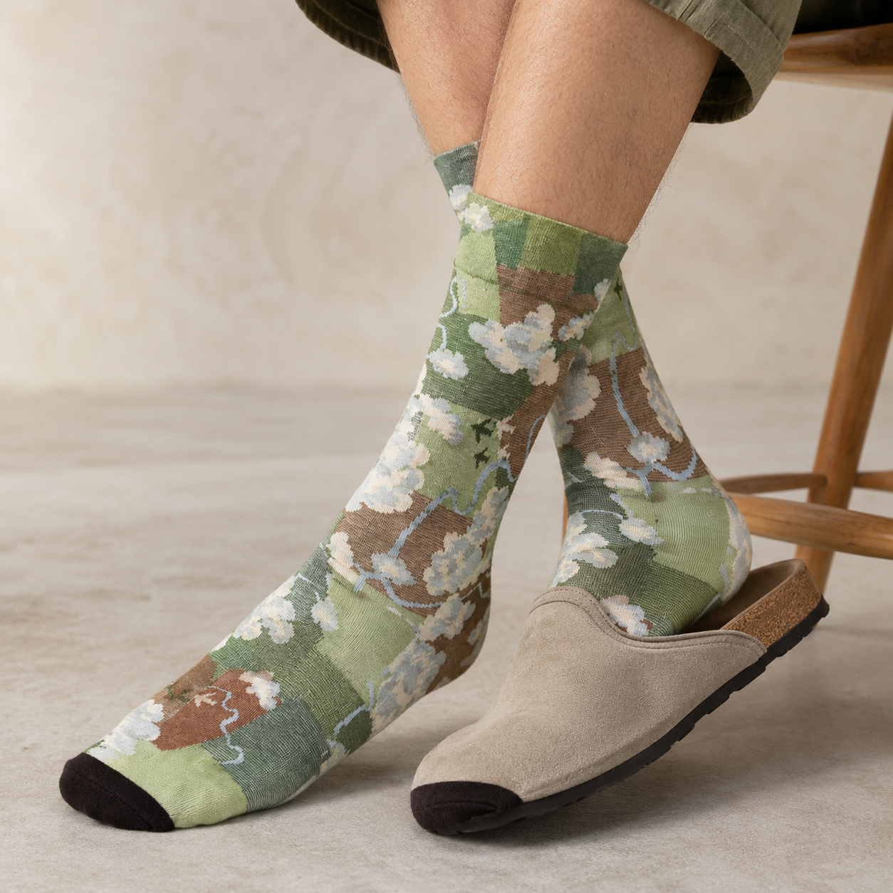 Artistic Floral & Landscape Crew Socks – 6 Unique Patterned Styles